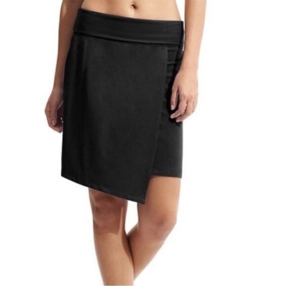 Athleta Seaside Fold Black Stretch Travel Skirt Women’s Small